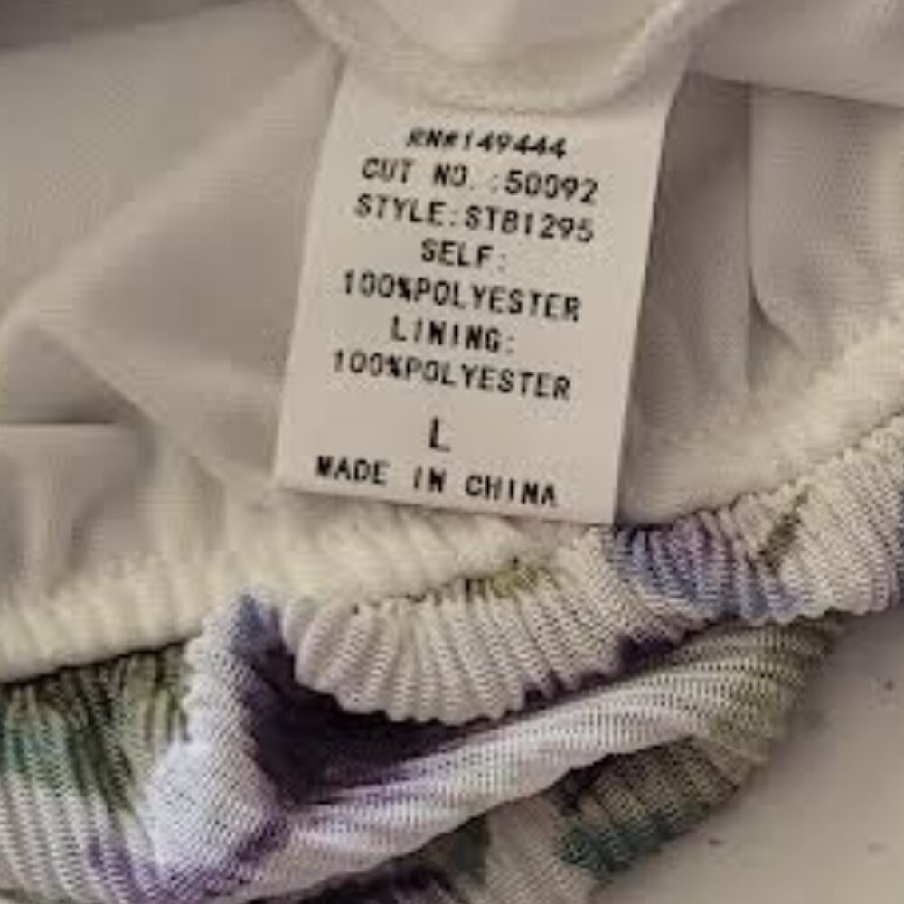 NWT Ember lilac and white v-neck with banded waist - Size Large - Picture 6 of 9
